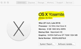 The current version of your mac operating system (OS)